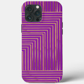 Stijlvol goud- en paarse strips Case-Mate iPhone case (Achterkant)