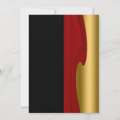 Stijlvol goud en Red 50th Invitation Kaart (Achterkant)