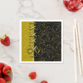 Stijlvol goud en zwart Laced Ribbon Napkins Servet (Insitu)
