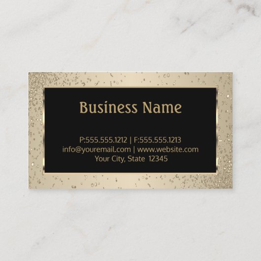 Stijlvol goud en zwart visitekaartje (Achterkant)