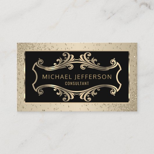 Stijlvol goud en zwart visitekaartje (Voorkant)