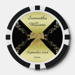 Stijlvol goud en zwarte decoratieve wieg poker chips
