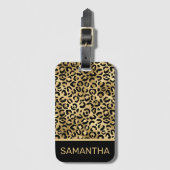 Stijlvol goud- en zwarte Folie luipspatroon Bagagelabel (Voorkant (verticaal))