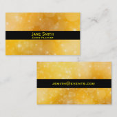 Stijlvol goud en zwarte moderne Events Planner Visitekaartje (Voorkant / Achterkant)