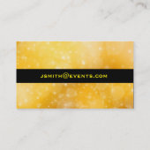 Stijlvol goud en zwarte moderne Events Planner Visitekaartje (Achterkant)