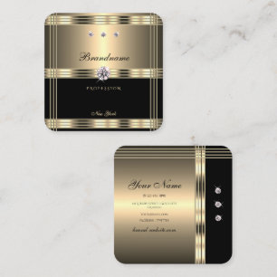 Stijlvol goud en zwarte mousserende neushoorns vierkante visitekaartje