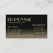 Stijlvol goud en zwarte spiegelletters Professiona Visitekaartje (Achterkant)