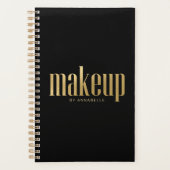 Stijlvol goud en zwarte typografie Makeup kunstena Planner (Voorkant)