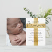 Stijlvol goud | Foto Baptism Invitation Kaart (Staand voorkant)