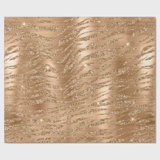 Stijlvol goud glitter Wild Tiger Stripes Patroon Cadeaupapier (Vlak)