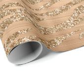 Stijlvol goud glitter Wild Tiger Stripes Patroon Cadeaupapier (Rol Hoek)