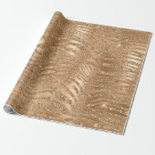 Stijlvol goud Glitter Wild Zebra Stripes Patroon Cadeaupapier (Uitgerold)