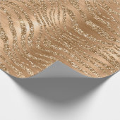 Stijlvol goud Glitter Wild Zebra Stripes Patroon Cadeaupapier (Hoek)