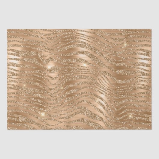 Stijlvol goud Glitter Wild Zebra Stripes Patroon Tissuepapier (Voorkant)