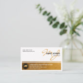 Stijlvol goud kolom monogram naam transport visitekaartje (Staand voorkant)