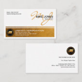 Stijlvol goud kolom monogram naam transport visitekaartje (Voorkant / Achterkant)