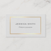 Stijlvol Goud Lijst Elegant Lichtgrijs Professiona Visitekaartje (Voorkant)