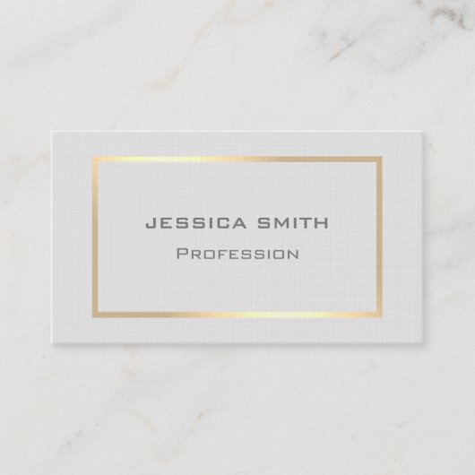 Stijlvol Goud Lijst Elegant Lichtgrijs Professiona Visitekaartje (Voorkant)