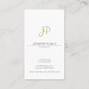 Stijlvol goud monogram ontwerp trendy modern eenvo visitekaartje