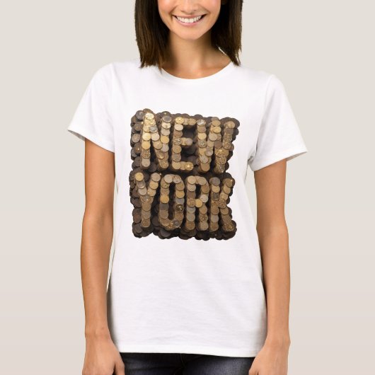Stijlvol Goud NEW YORK Statement Design T-shirt (Voorkant)
