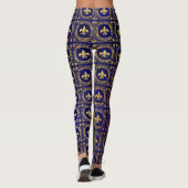 Stijlvol Goud Paarse Heiligen Folie Patroon Vrouwe Leggings (Achterkant)