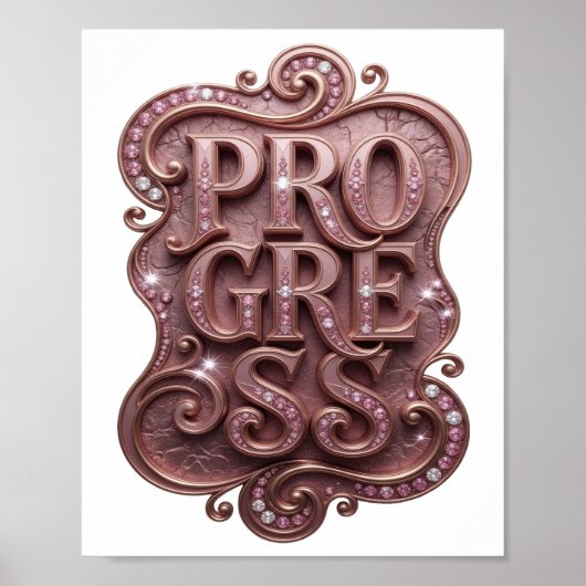 Stijlvol Goud PROGRESS Grafisch Ontwerp Poster (Voorkant)