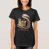 Stijlvol goud, Roos Gold en zwarte Haarstylist T-shirt (Voorkant)