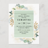 Stijlvol Goud & Waterverf Bloemen Vrijgezellenfees Uitnodiging Briefkaart (Voorkant)