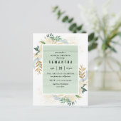 Stijlvol Goud & Waterverf Bloemen Vrijgezellenfees Uitnodiging Briefkaart (Staand voorkant)