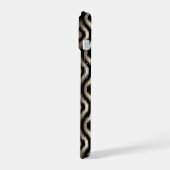 Stijlvol goud & zwart diamant Ikat patroon Monogra iPhone 15 Case (Linkerkant)