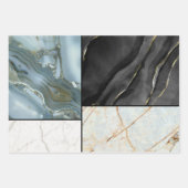 Stijlvol Goud zwart-wit Marmeren patroon Inpakpapier Vel (Voorkant 2)