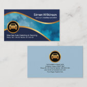 Stijlvol goudblauw-waterbad visitekaartje (Voorkant / Achterkant)