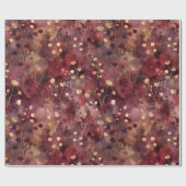 Stijlvol gouden bordeaux abstract bloemmotief cadeaupapier (Vlak)
