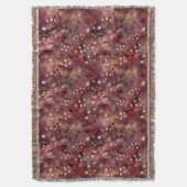 Stijlvol gouden bordeaux abstract bloemmotief deken (Voorkant Verticaal)