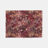 Stijlvol gouden bordeaux abstract bloemmotief fleece deken (Voorkant (Horizontaal))
