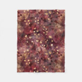 Stijlvol gouden bordeaux abstract bloemmotief fleece deken (Voorkant)