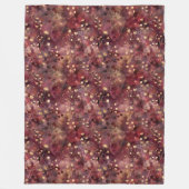 Stijlvol gouden bordeaux abstract bloemmotief fleece deken (Voorkant)