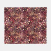 Stijlvol gouden bordeaux abstract bloemmotief fleece deken (Voorkant (Horizontaal))
