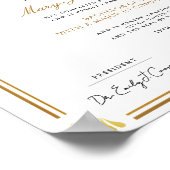 Stijlvol gouden en wit diploma certificaat poster (Hoek)