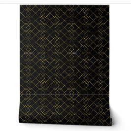 Stijlvol gouden geometrisch doosontwerp zwart behang