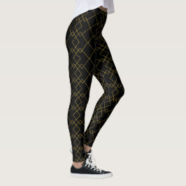 Stijlvol gouden geometrisch doosontwerp Zwart Leggings