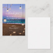 stijlvol gouden lampen strandbruiloft bedankt wit notitiekaartje (Voorkant / Achterkant)