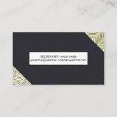 Stijlvol gouden lijn patroon | lederen textuur visitekaartje (Achterkant)