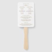 Stijlvol gouden minimalistisch huwelijksprogramma handwaaier (Achterkant)
