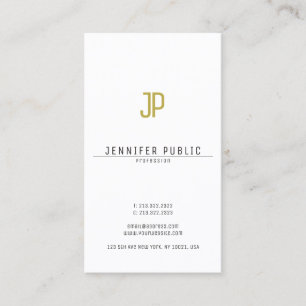 Stijlvol gouden monogram ontwerp trendy modern visitekaartje