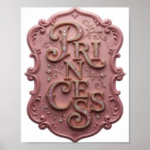 Stijlvol Gouden PRINSESSEN Design Poster