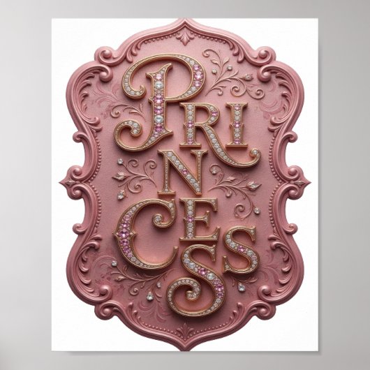 Stijlvol Gouden PRINSESSEN Design Poster (Voorkant)