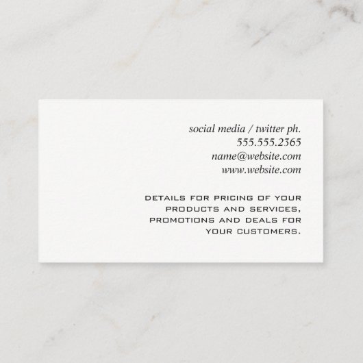 Stijlvol / goudglitter / monogram visitekaartje (Achterkant)