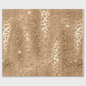 Stijlvol goudglitter Wild Leopard Spots Patroon Cadeaupapier (Vlak)