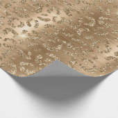 Stijlvol goudglitter Wild Leopard Spots Patroon Cadeaupapier (Hoek)